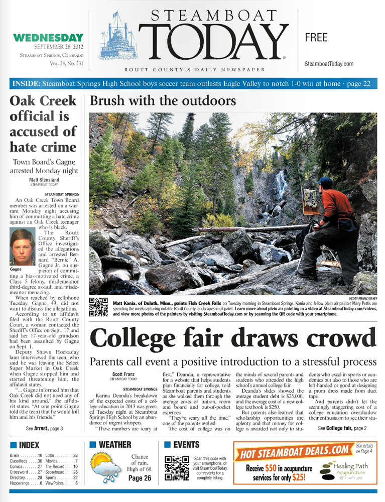 Steamboat Today front page (9-26-2012)