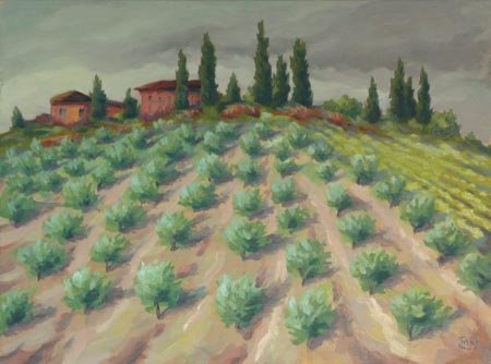 Olive Grove, Tuscany - 9x12