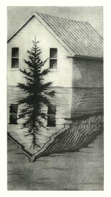 Flood — solarplate etching, 9.5x5