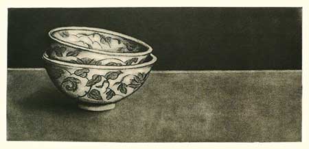 Rice Bowls — solarplate etching, 4.75x10.25