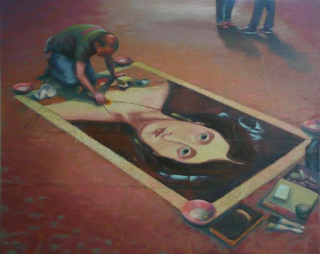 Street Artist at Night - 24x30